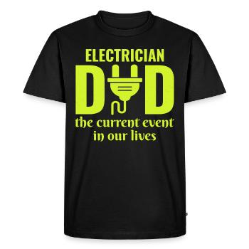 Électricien Papa Technicien en électricité Fête des pères - T-shirt Premium bio Homme - noir - Devant - Nico (187cm)