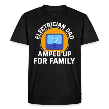 Électricien Papa Technicien électricien Ingénieur - T-shirt Premium bio Homme - noir - Devant - Nico (187cm)