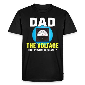 Électricien Papa Technicien électricien Ingénieur - T-shirt Premium bio Homme - noir - Devant - Nico (187cm)