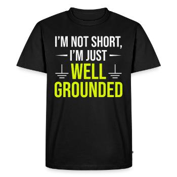 Electrician: Not Short, Just Well Grounded - Men's Premium Organic T-Shirt - black - Front - Nico (187cm)