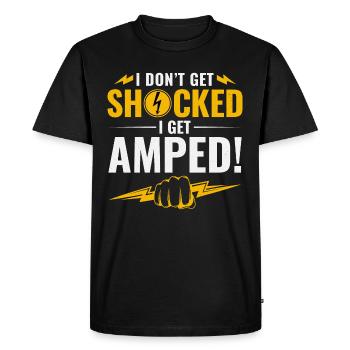 Lineman Amped Shock Humor Brave Voltage Work - Men's Premium Organic T-Shirt - black - Front - Nico (187cm)
