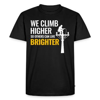 Lineman Climb Higher Bright Future Power Grid - Men's Premium Organic T-Shirt - black - Front - Nico (187cm)