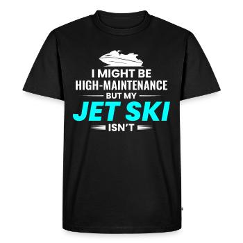 Amateur de jet ski Amateur de sports nautiques Océan - T-shirt Premium bio Homme - noir - Devant - Nico (187cm)