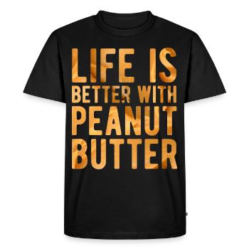 Journée du beurre de cacahuète Dire beurre de cacahuète - T-shirt Premium bio Homme - noir - Devant - Nico (187cm)