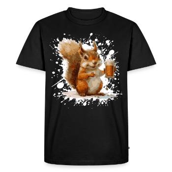 Squirrel Beer Funny - Men's Premium Organic T-Shirt - black - Front - Nico (187cm)