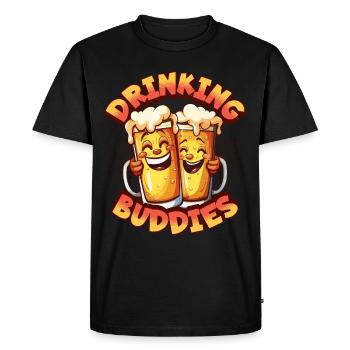 Beer Drinking Buddies Partnerlook Beer Mugs Funny - Men's Premium Organic T-Shirt - black - Front - Nico (187cm)
