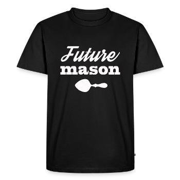 Future Mason Spoon Design T-Shirt - Men's Premium Organic T-Shirt - black - Front - Nico (187cm)