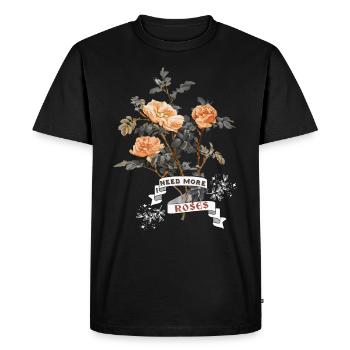 Vintage rose motif, rose design, funny saying - Men's Premium Organic T-Shirt - black - Front - Nico (187cm)