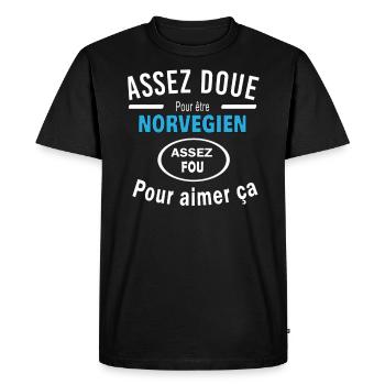 Assez doue pour etre NORVEGIEN - T-shirt Premium bio Homme - noir - Devant - Nico (187cm)