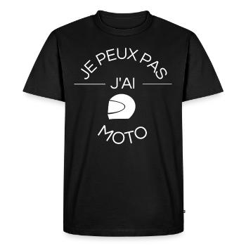 JE PEUX PAS J'AI MOTO - T-shirt Premium bio Homme - noir - Devant - Nico (187cm)