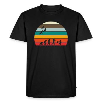 retro vintage sunset évolution shoping - T-shirt Premium bio Homme - noir - Devant - Nico (187cm)
