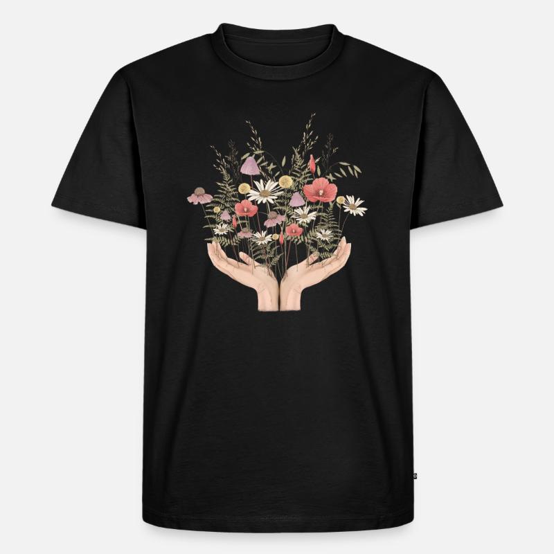 Mains de fleurs - T-shirt Premium bio Homme - noir