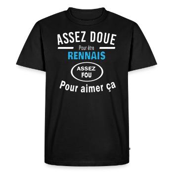 Assez doue pour etre RENNAIS - T-shirt Premium bio Homme - noir - Devant - Nico (187cm)