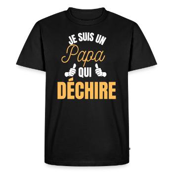 I'm a tearing dad - dad - godfather - Men's Premium Organic T-Shirt - black - Front - Nico (187cm)