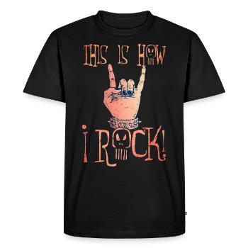 Rock and Roll Rock Roll Musique - T-shirt Premium bio Homme - noir - Devant - Nico (187cm)