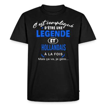 humour Légende et HOLLANDAIS cadeau - T-shirt Premium bio Homme - noir - Devant - Nico (187cm)