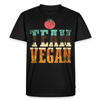 Nourriture végétalienne Végétaliens - T-shirt Premium bio Homme - noir - Devant - Nico (187cm)