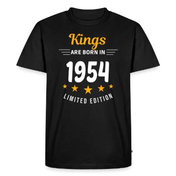 Kings ARE BORN IN 1954 - T-shirt Premium bio Homme - noir - Devant - Nico (187cm)