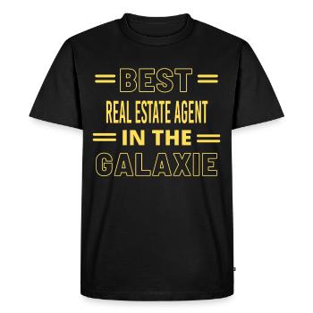 Best Ever IN THE GALAXIE REAL ESTATE AGENT - Men's Premium Organic T-Shirt - black - Front - Nico (187cm)