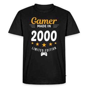 Gamer made in 2000 - Men's Premium Organic T-Shirt - black - Front - Nico (187cm)