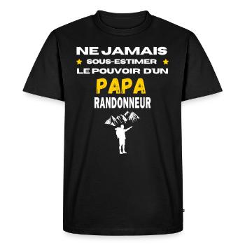 ne jamais sous estimer RANDONNEUR papa - Men's Premium Organic T-Shirt - black - Front - Nico (187cm)