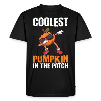 Dabbing Pumpkin Cool Halloween - Men's Premium Organic T-Shirt - black - Front - Nico (187cm)