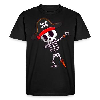 Dabbing Skeleton Pirate Pirates Spooky Halloween - Men's Premium Organic T-Shirt - black - Front - Nico (187cm)