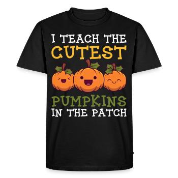 Mignon Pumpkins Pumpkin Teacher School Halloween - T-shirt Premium bio Homme - noir - Devant - Nico (187cm)