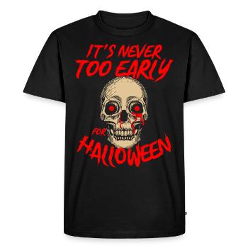 Never Too Early For Halloween Spooky Creepy Skull - Men's Premium Organic T-Shirt - black - Front - Nico (187cm)