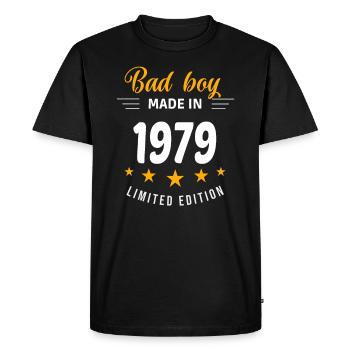 Bad boy réalisé en 1979 - T-shirt Premium bio Homme - noir - Devant - Nico (187cm)