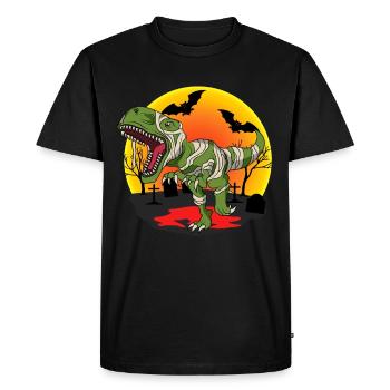 Mummy T-rex Dinosaur Tyrannosaurus Halloween - Men's Premium Organic T-Shirt - black - Front - Nico (187cm)