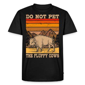 Bison Fluffy Cows Cattle Breeder Farmer Breeder - Men's Premium Organic T-Shirt - black - Front - Nico (187cm)