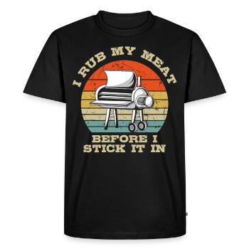 Retro Vintage Grill Master Meat Bbq Grilling - T-shirt Premium bio Homme - noir - Devant - Nico (187cm)