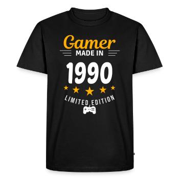 Gamer made in 1990 - Men's Premium Organic T-Shirt - black - Front - Nico (187cm)