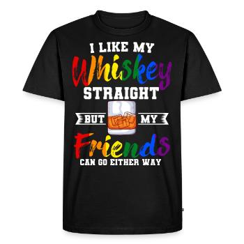 Whisky Straight Lgbtq Pride Transgender Bi Gay - Men's Premium Organic T-Shirt - black - Front - Nico (187cm)