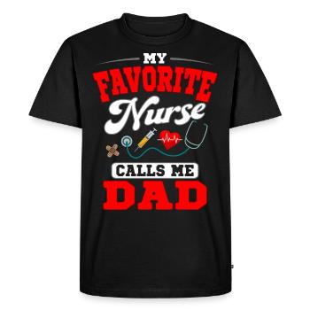 Nurse Calls Me Papa Father Stethoscope - Men's Premium Organic T-Shirt - black - Front - Nico (187cm)