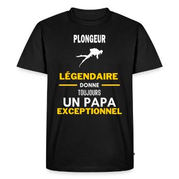 légendaire papa exceptionnel - humour Plongeur - T-shirt Premium bio Homme - noir - Devant - Nico (187cm)