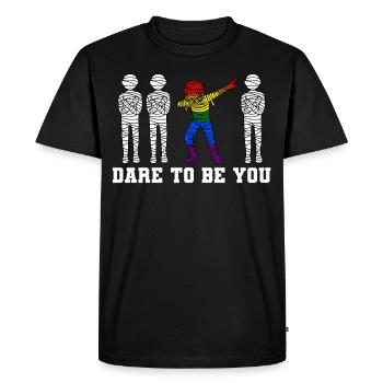 Dabbing Mummy LGBTQ Gay Lesbian Trans Pride - Men's Premium Organic T-Shirt - black - Front - Nico (187cm)