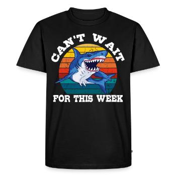 Can't Wait For This Week Retro Vintage Shark Whale - Men's Premium Organic T-Shirt - black - Front - Nico (187cm)