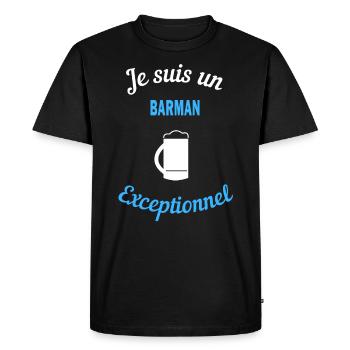 Je suis un Exceptionnel barman - T-shirt Premium bio Homme - noir - Devant - Nico (187cm)