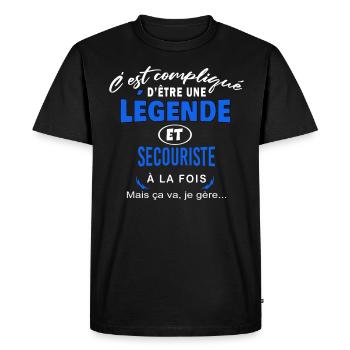 humour Légende et SECOURISTE cadeau - T-shirt Premium bio Homme - noir - Devant - Nico (187cm)