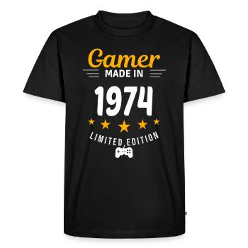 Gamer made in 1974 - Men's Premium Organic T-Shirt - black - Front - Nico (187cm)