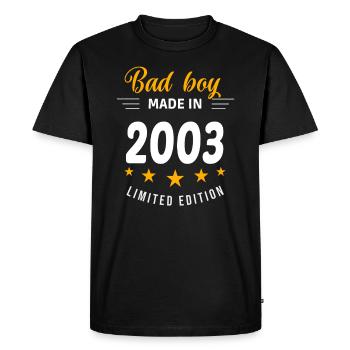 Bad boy made in 2003 - Men's Premium Organic T-Shirt - black - Front - Nico (187cm)