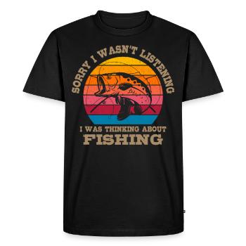 Didn't Listen Fishing Fishing Fishing Angler Fishermen - Men's Premium Organic T-Shirt - black - Front - Nico (187cm)