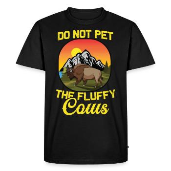 Bison Fluffy Cows Cattle Breeder Farmer Breeder - Men's Premium Organic T-Shirt - black - Front - Nico (187cm)