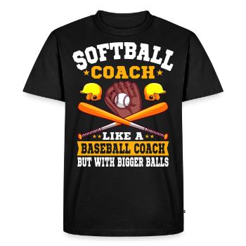 Softball coach like a baseball coach - Men's Premium Organic T-Shirt - black - Front - Nico (187cm)