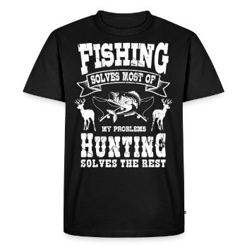 La pêche résout la plupart de mes problèmes de chasse aux chasseurs - T-shirt Premium bio Homme - noir - Devant - Nico (187cm)