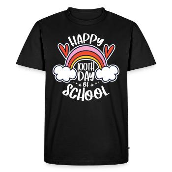 Happy 100th Day of School Students Teacher School - Men's Premium Organic T-Shirt - black - Front - Nico (187cm)