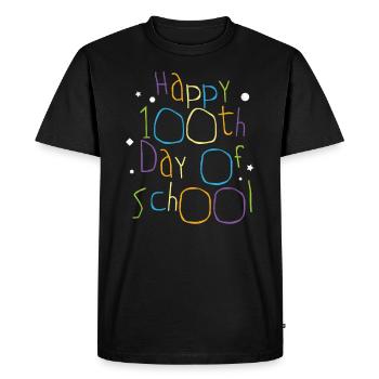 Happy 100th Day of School Students Teacher School - Men's Premium Organic T-Shirt - black - Front - Nico (187cm)