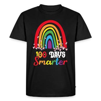 Rainbow 100 Days Smarter 100th Day Back To School - Men's Premium Organic T-Shirt - black - Front - Nico (187cm)